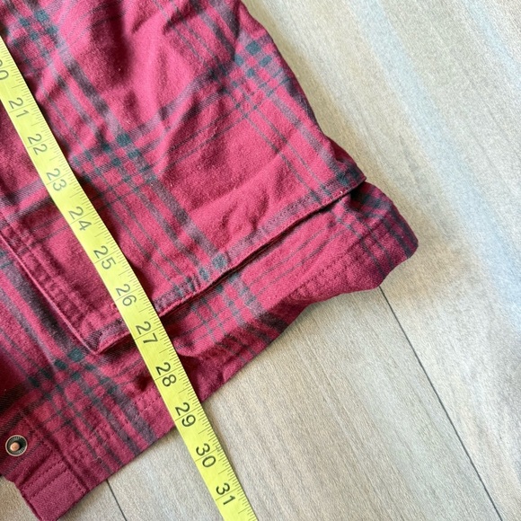 Duluth Trading co women’s plaid snap up cotton shacket red size small - Picture 4 of 4